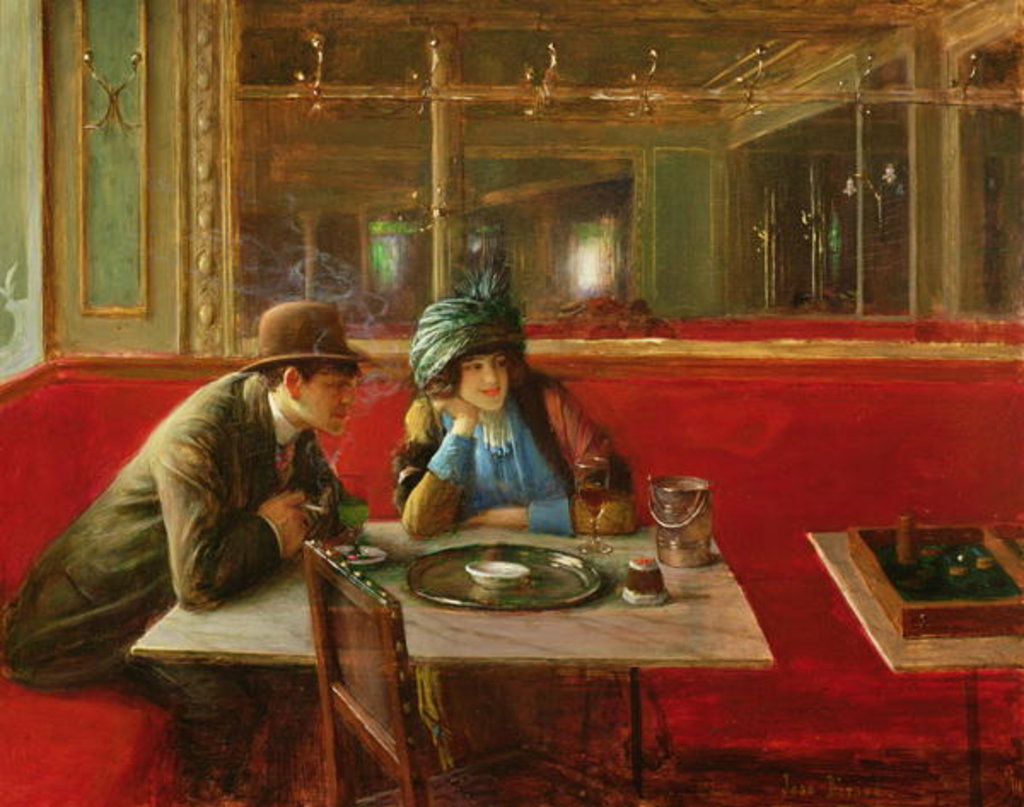 Detail of At the Cafe by Jean Beraud