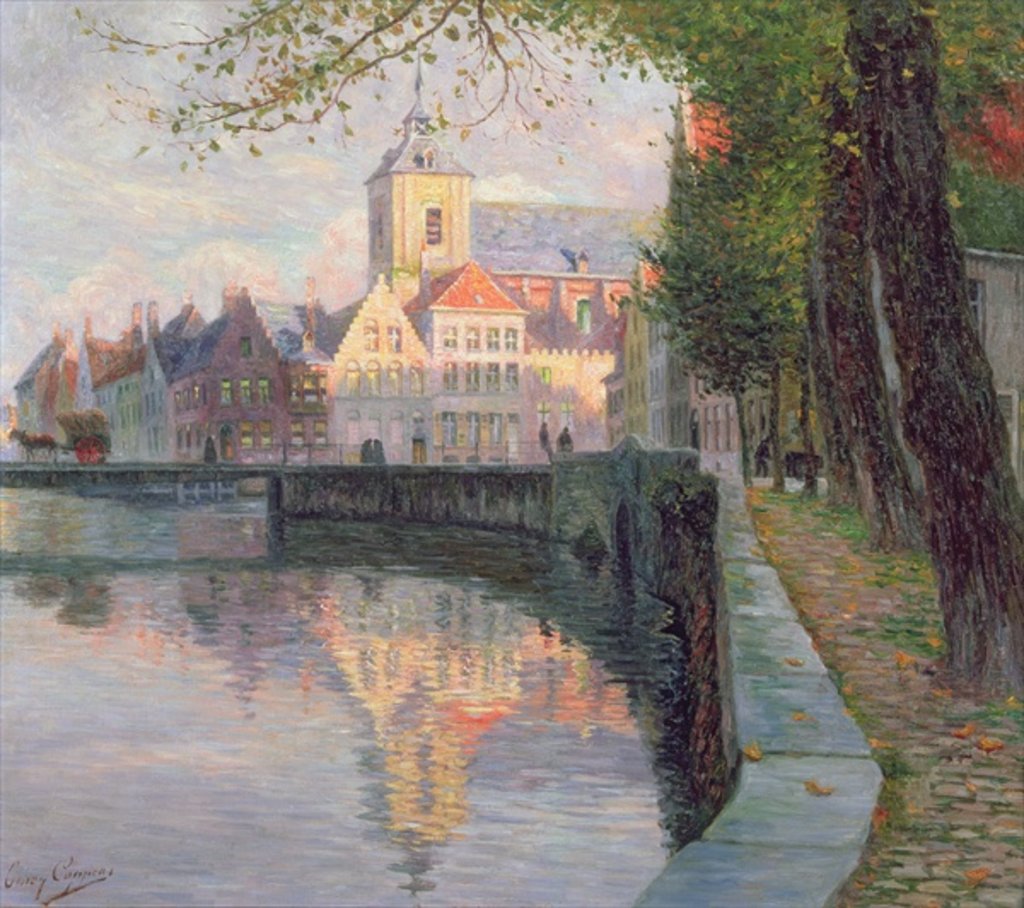 Detail of Autumn in Bruges by Omer Coppens
