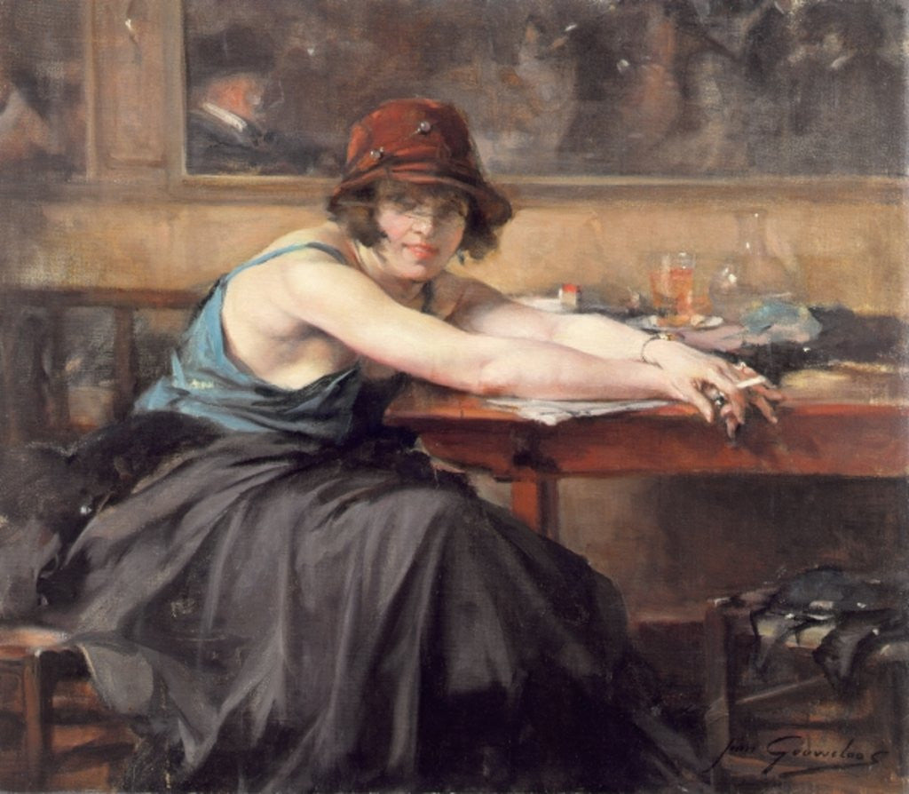 Detail of In the Cafe by Jean Gouweloos