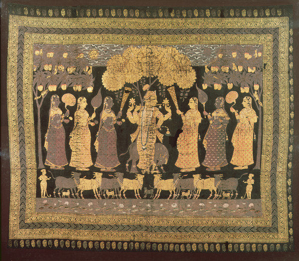 Detail of Krishna and his Gopis by Deccani School