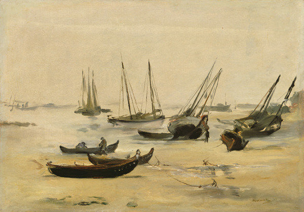 Detail of Beach, Low Tide by Edouard Manet