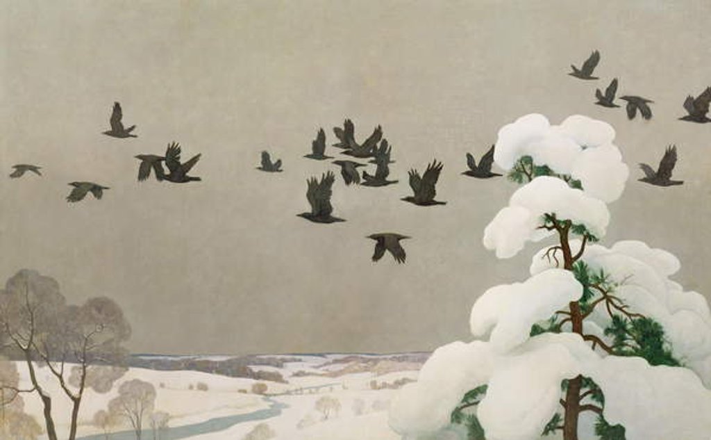Detail of Crows in Winter, 1941 by Newell Convers Wyeth