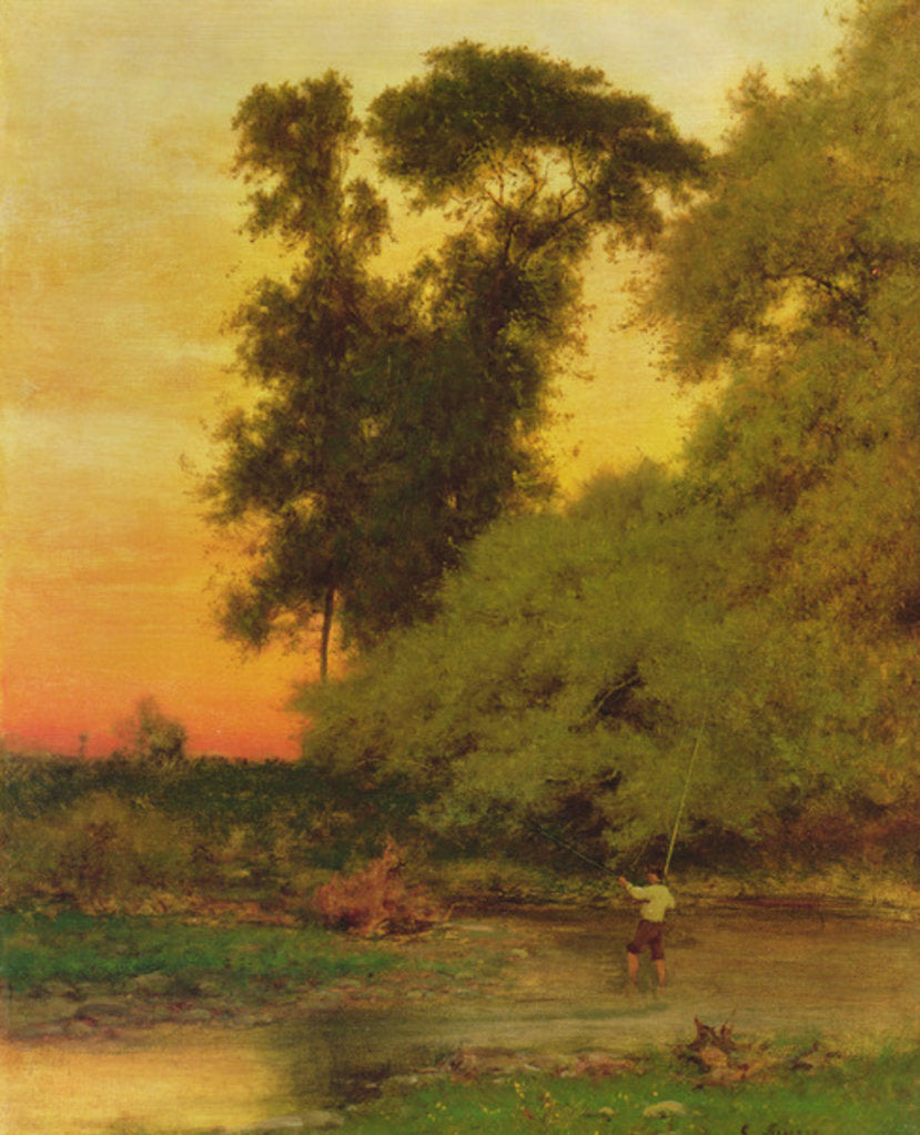 Detail of Sunset, Pompton, NJ by George Snr. Inness