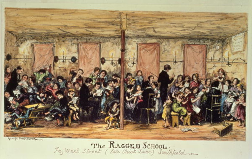 Detail of The Ragged School, West Street, Smithfield by George Cruikshank