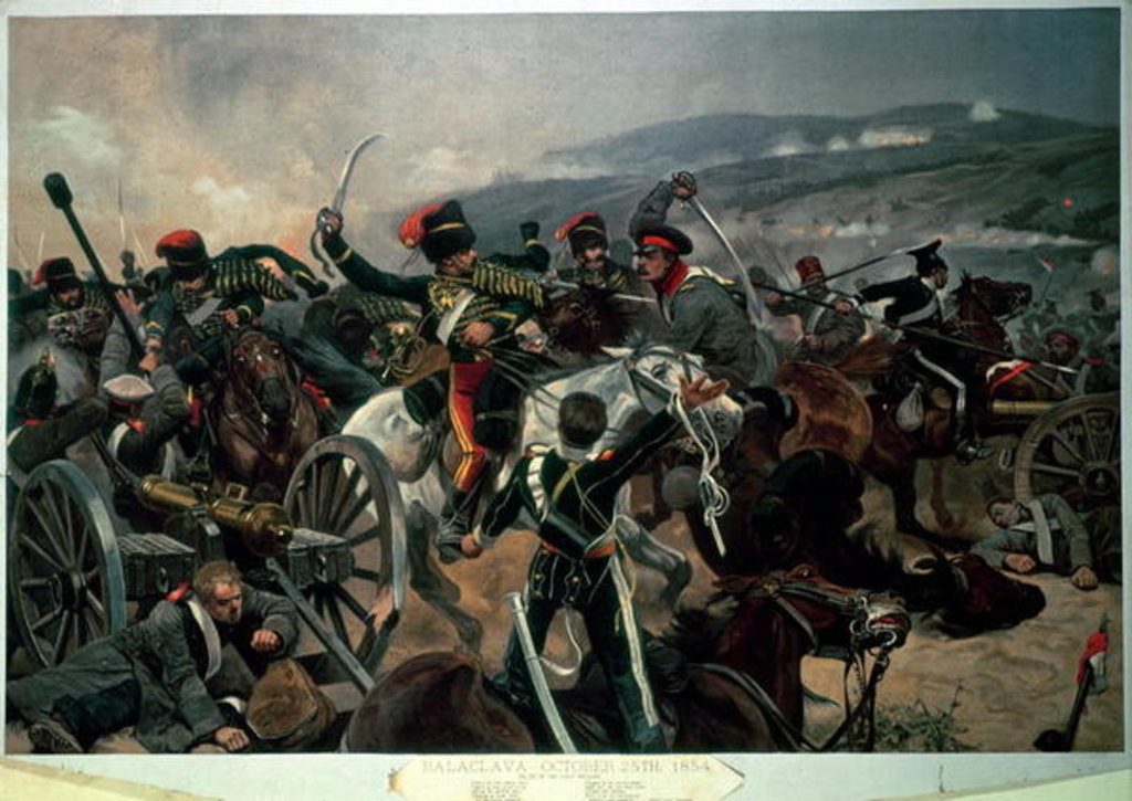 Detail of Battle of Balaclava, 25th October 1854, Relief of the Light Brigade by Richard Caton II (after) Woodville