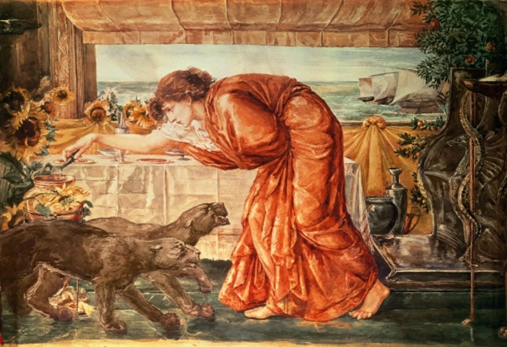 Detail of Circe Pouring Poison into a Vase and Awaiting the Arrival of Ulysses, 1863-69 by Edward Coley Burne-Jones