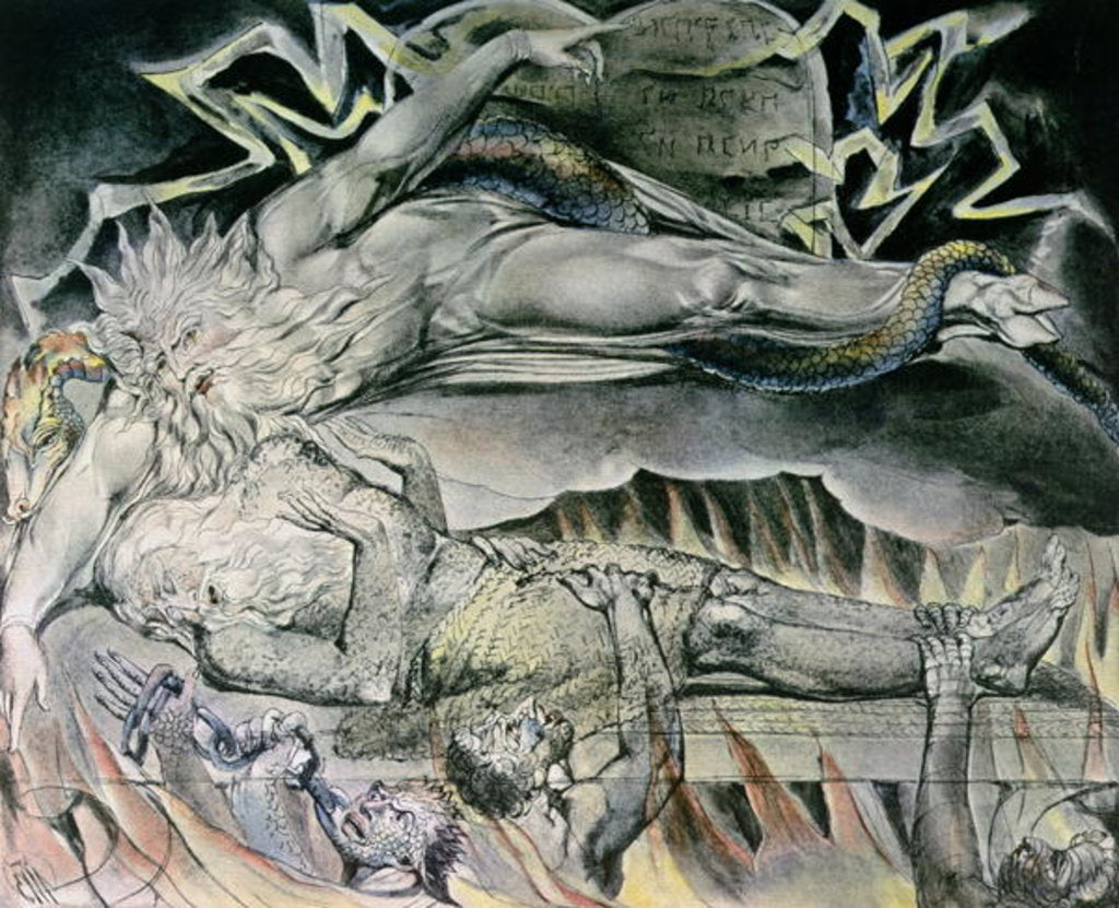 Detail of Job's Evil Dreams by William Blake