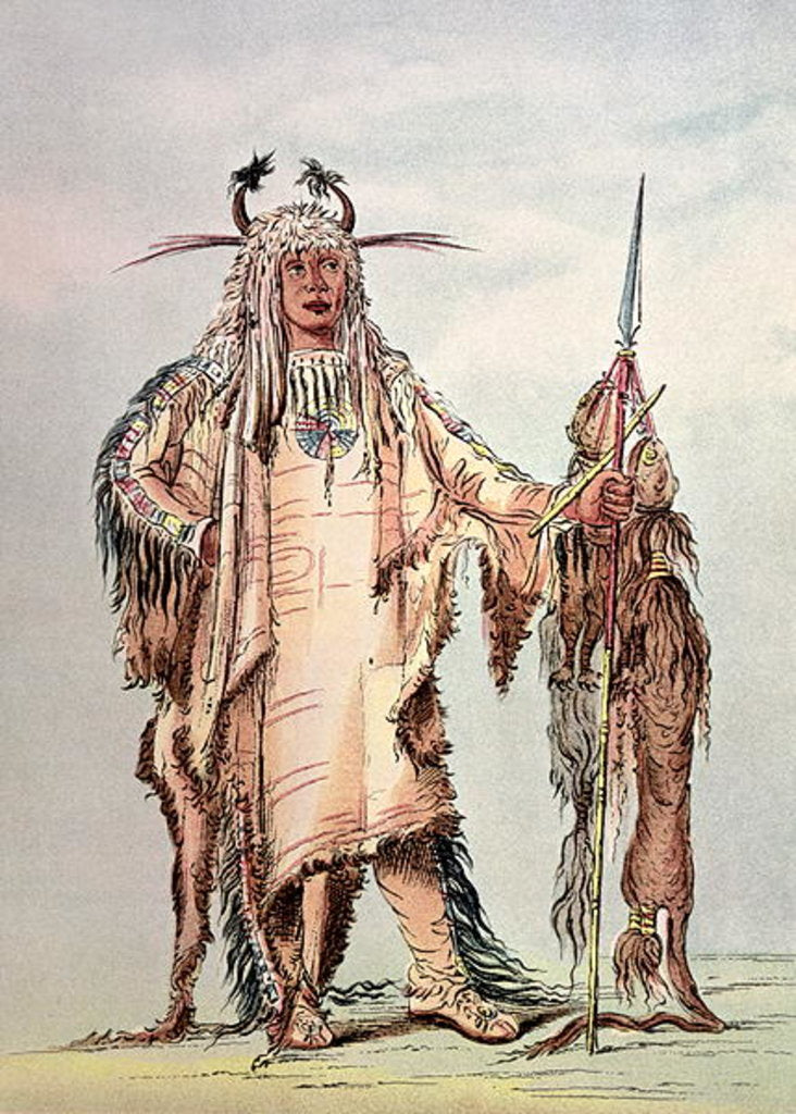 Detail of Blackfoot Indian Pe-Toh-Pee-Kiss, The Eagle Ribs by George Catlin