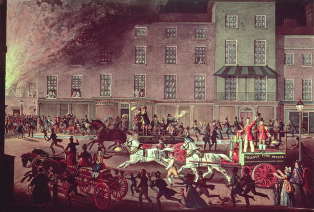 Detail of London Fire Engines, c.1830 by James (after) Pollard