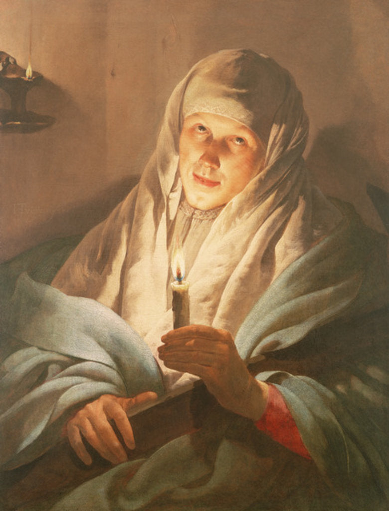 Detail of A Woman with a Candle and Cross by Hendrick Ter Brugghen