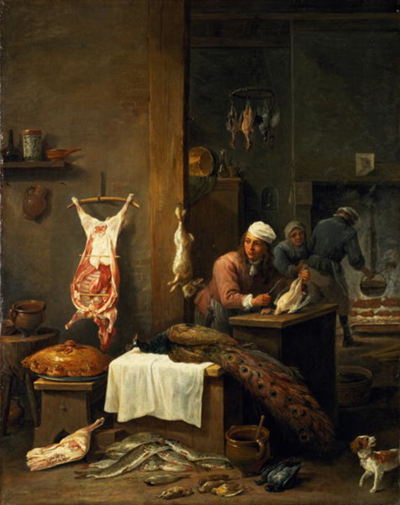 Detail of In the Kitchen, 1669 by David the Younger Teniers