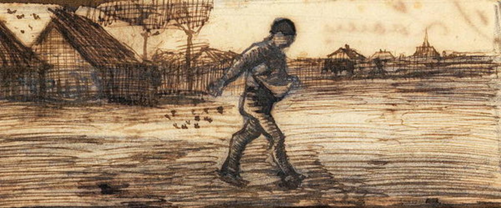 Detail of The Sower by Vincent van Gogh