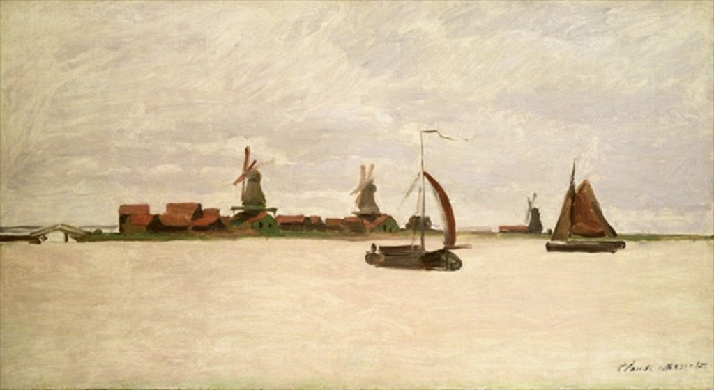 Detail of The Outer Harbour at Zaandam by Claude Monet