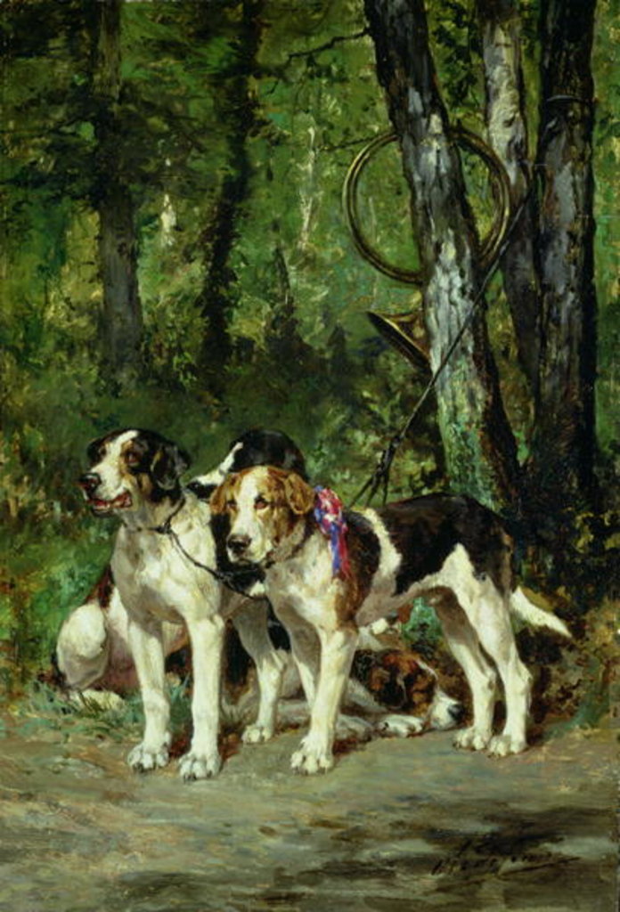 Detail of A Pack of Hounds by Charles Oliver de Penne