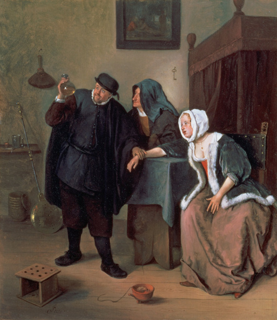 Detail of The Physician's Visit by Jan Havicksz. Steen