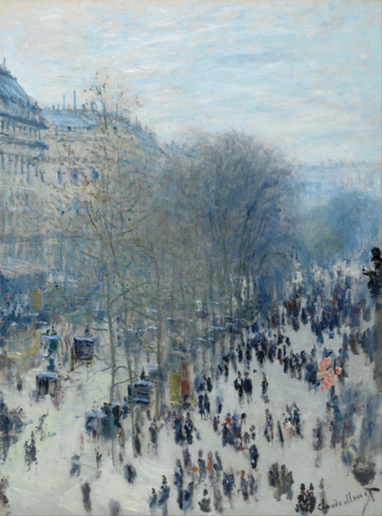 Detail of Boulevard des Capucines, 1873-4 by Claude Monet
