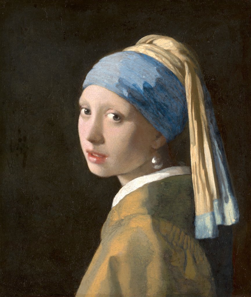 Detail of Girl with a Pearl Earring, c.1665-6 by Jan Vermeer