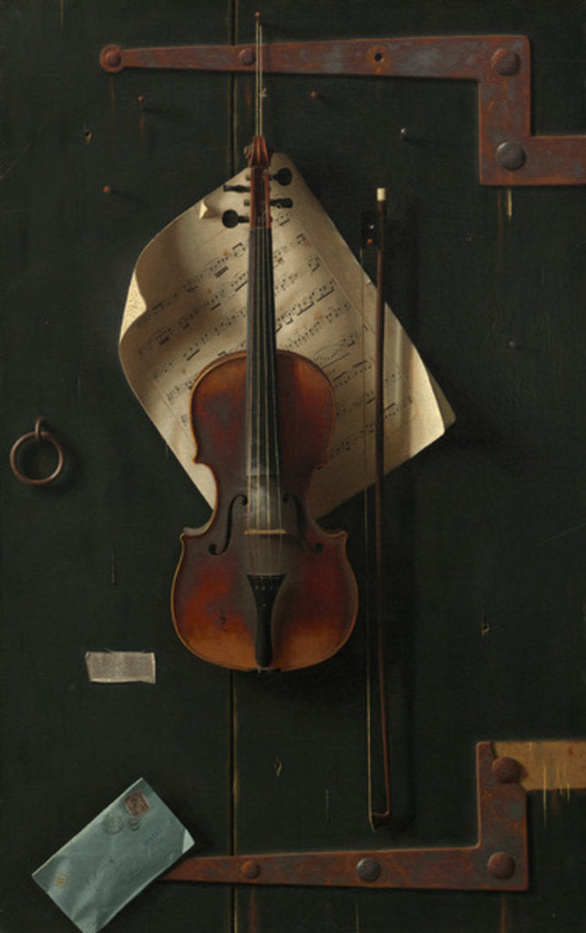 Detail of The Old Violin by William Michael Harnett