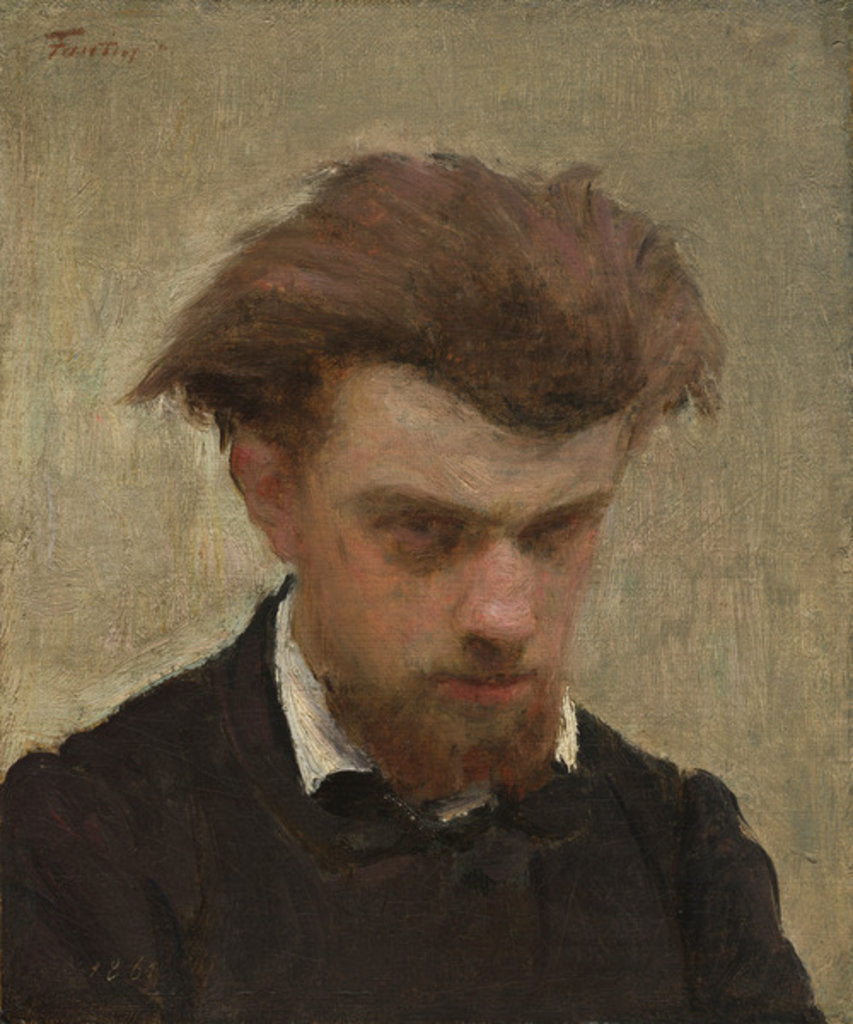 Detail of Self-Portrait by Ignace Henri Jean Fantin-Latour