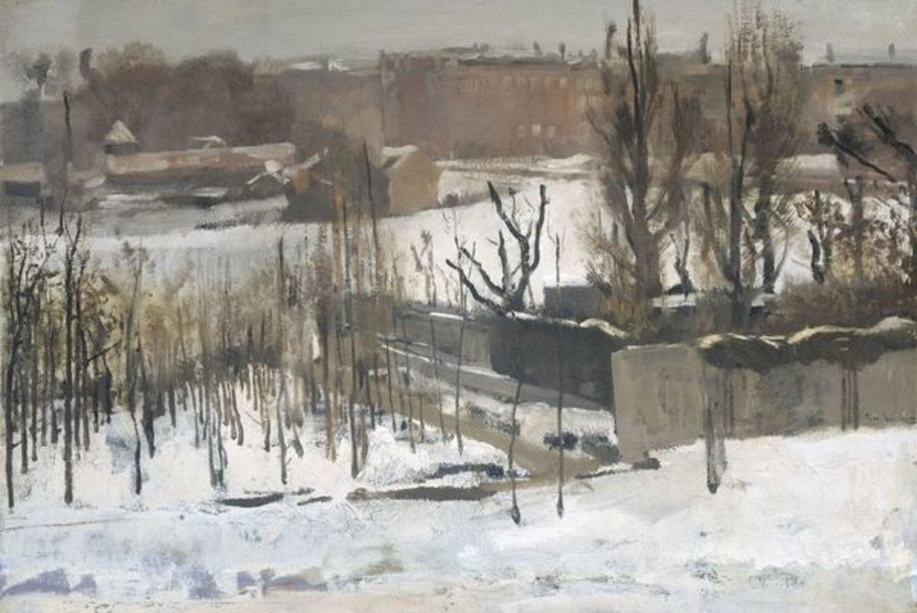 Detail of View of the Oosterpark in Amsterdam in the Snow by Georg-Hendrik Breitner