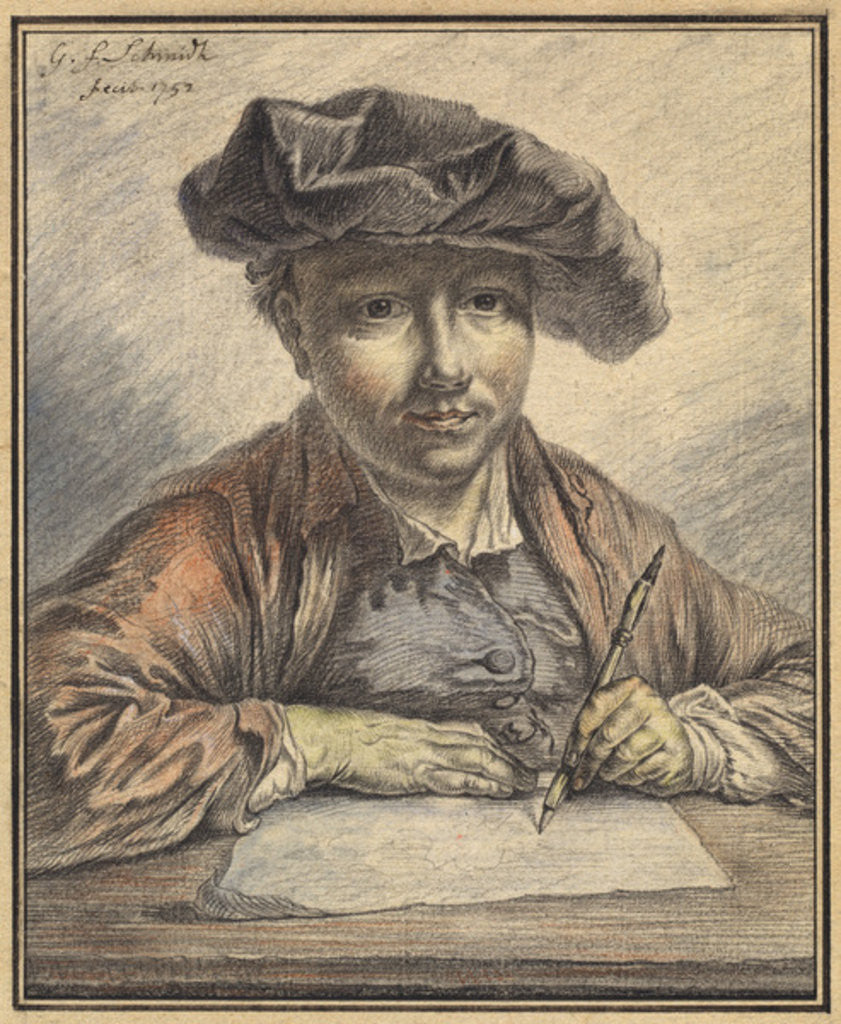 Detail of Self-Portrait Sketching by Georg Friedrich Schmidt