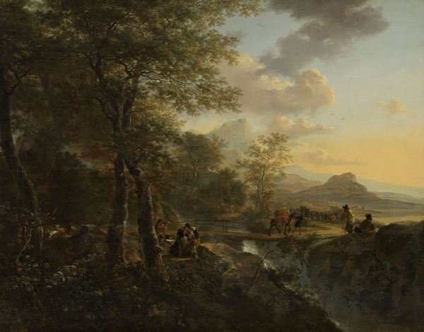 Detail of Italian Landscape with a Draughtsman, c.1650-52 by Jan Both