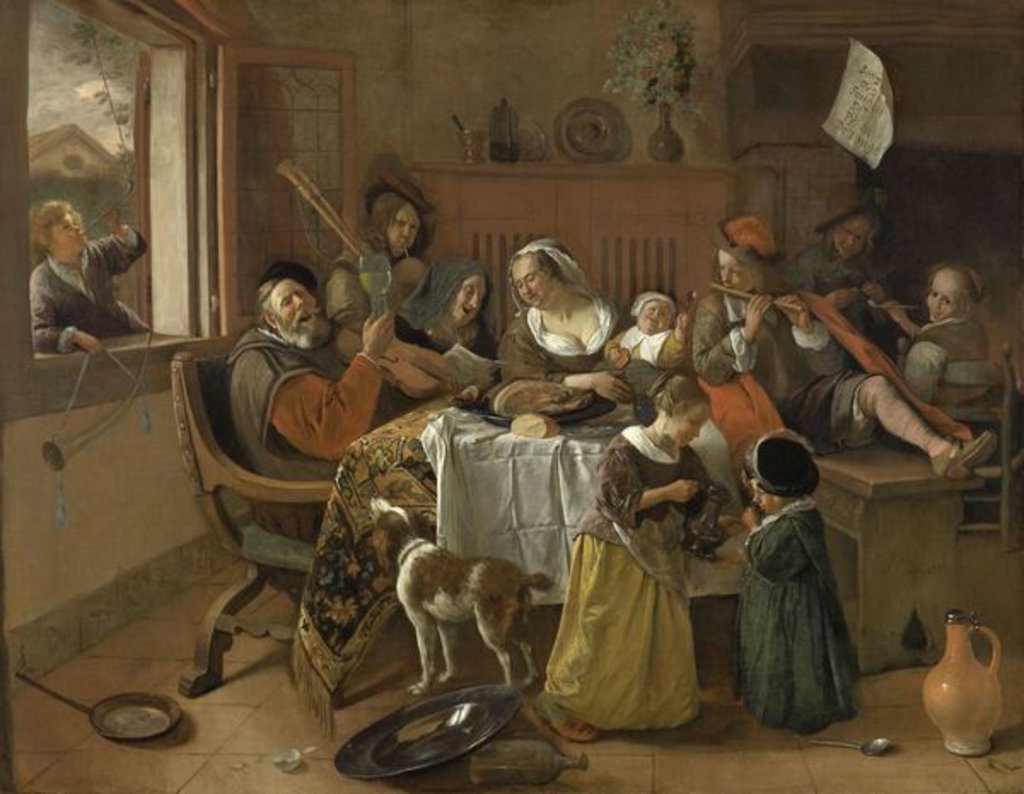 Detail of The Merry Family, 1668 by Jan Havicksz. Steen