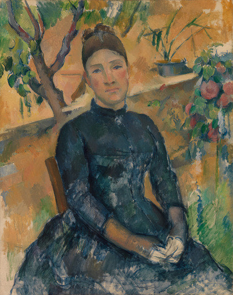 Detail of Madame Cézanne, Hortense Fiquet 1850–1922, in the Conservatory, 1891 by Paul Cezanne
