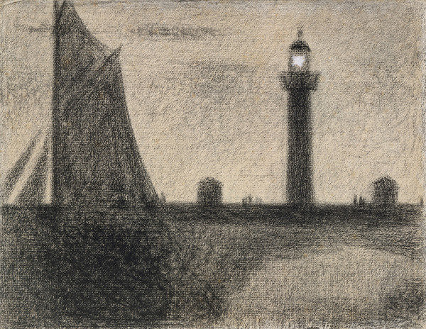 Detail of The Lighthouse at Honfleur by Georges Pierre Seurat