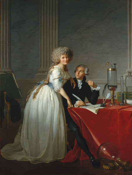 Detail of Portrait of French chemist Antoine Laurent Lavoisier with wife, 1788 by Jacques Louis David