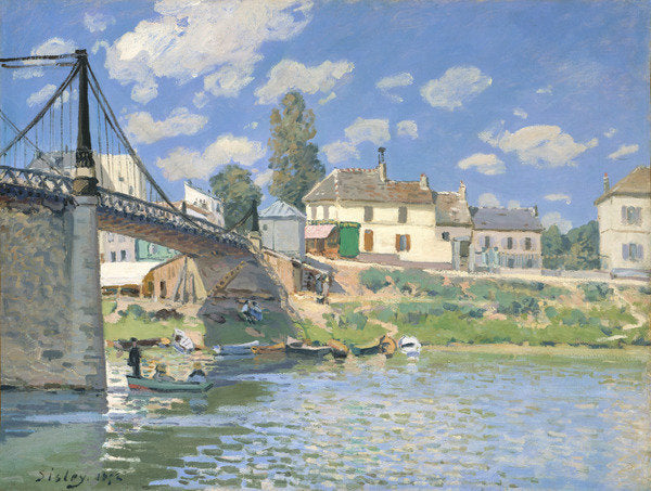 Detail of The Bridge at Villeneuve-la-Garenne, 1872 by Alfred Sisley