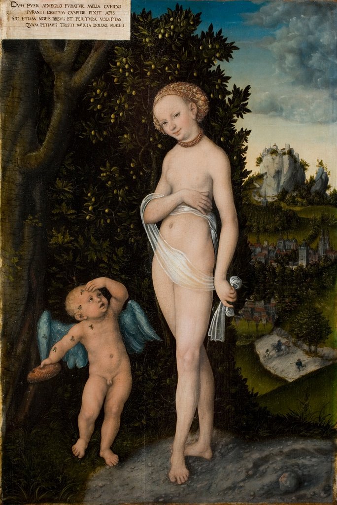 Detail of Venus with Cupid Stealing Honey, 1530 by Lucas the Elder Cranach