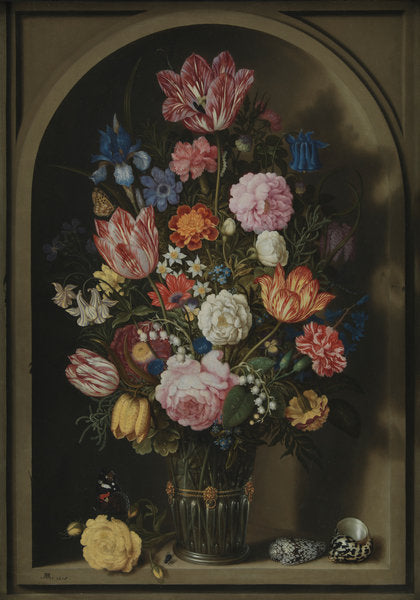 Detail of Bouquet of Flowers in a Stone Niche, 1618 by Ambrosius the Elder Bosschaert