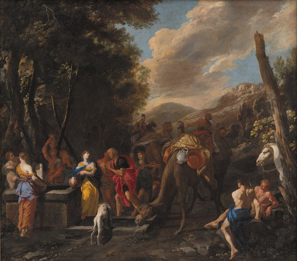 Detail of Rebecca and Eliezer at the Well, 1627-1679 by Domenico Gargiulo