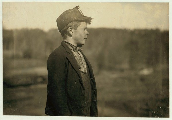 Detail of Dave, a young 'pusher', moving trams and coal, at Bessie Mine, Alabama, 1910 by Lewis Wickes Hine