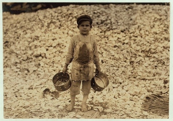 Detail of 5 year old migrant shrimp-picker Manuel by Lewis Wickes Hine