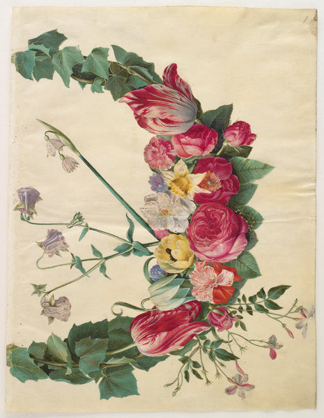 Detail of Flower Garland from the album Gottorfer Codex, c.1650 by Hans Simon Holtzbecher