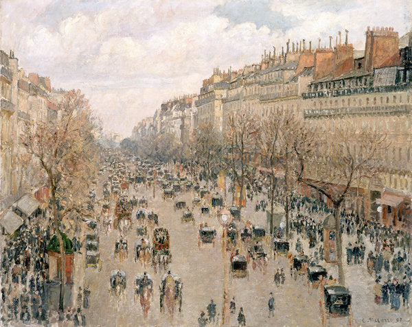Detail of Boulevard Montmartre, Afternoon Sun, 1897 by Camille Pissarro