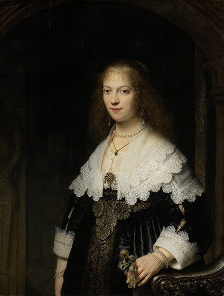Detail of Portrait of a Woman, possibly Maria Trip, 1639 by Rembrandt Harmensz. van Rijn