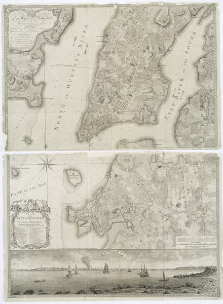 Detail of Plan of the city of New York in North America surveyed in the years 1766 & 1767 published in Faden's Atlas, 1776 by Theodore de after White John (d.1593) Bry