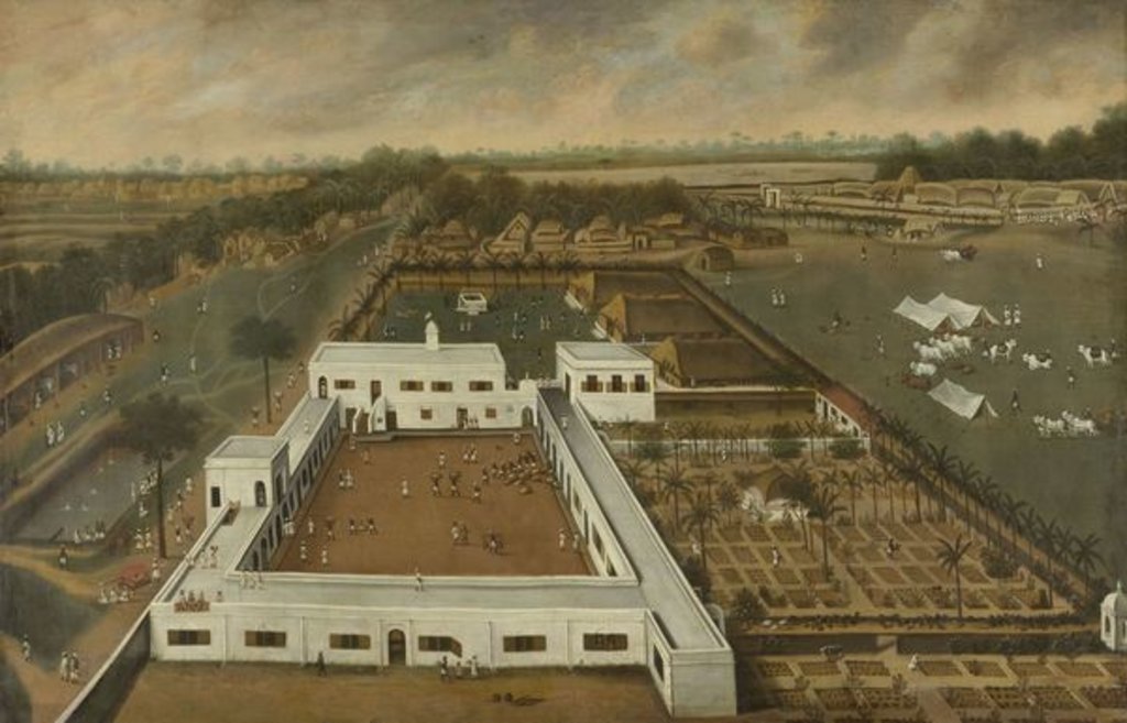 Detail of Dutch plantation in Bengal, probably the VOC lodge Kazimbazar, 1665 by Hendrik van Schuylenburgh