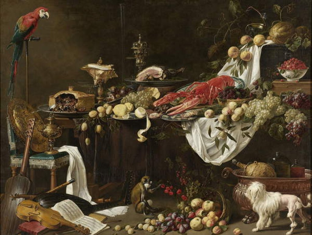 Detail of Banquet Still Life, 1644 by Adriaen van Utrecht