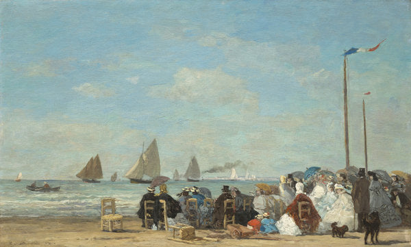 Detail of Beach Scene at Trouville, 1863 by Eugene Louis Boudin
