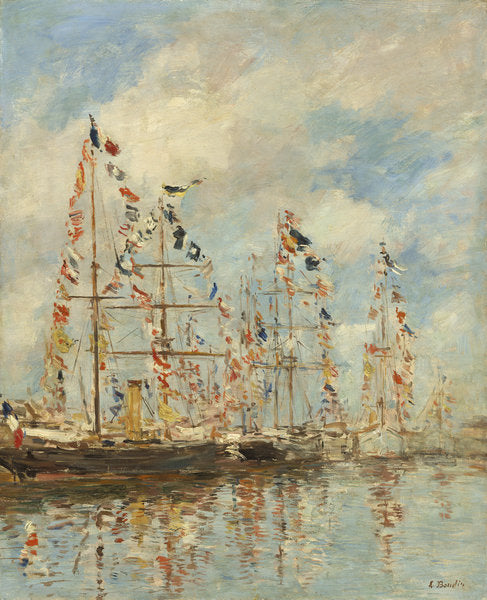 Detail of Yacht Basin at Trouville-Deauville, c.1895-6 by Eugene Louis Boudin