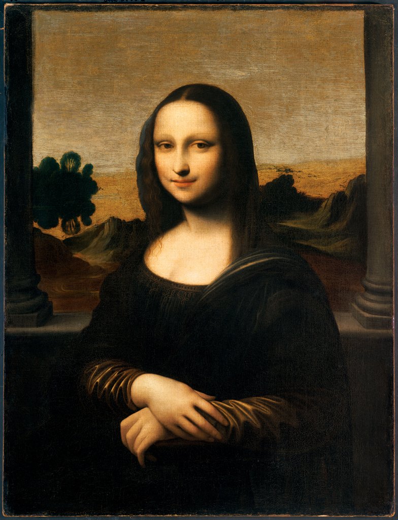 Detail of The Isleworth Mona Lisa by Leonardo da (after) Vinci
