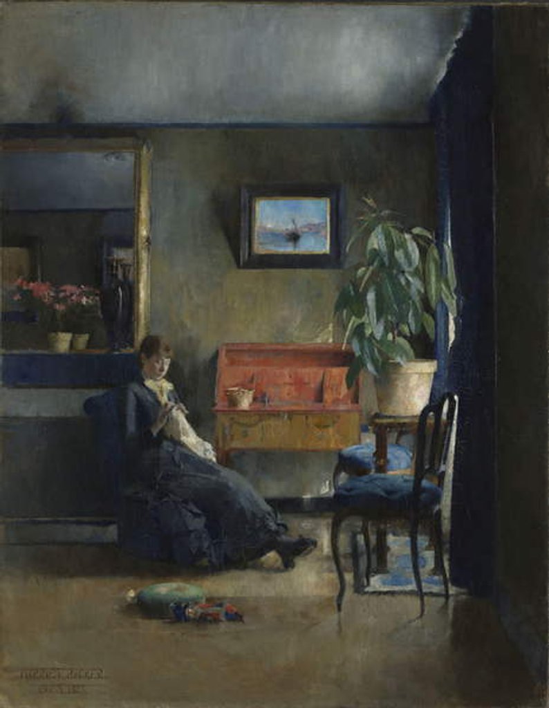 Detail of Blue Interior, 1883 by Harriet Backer