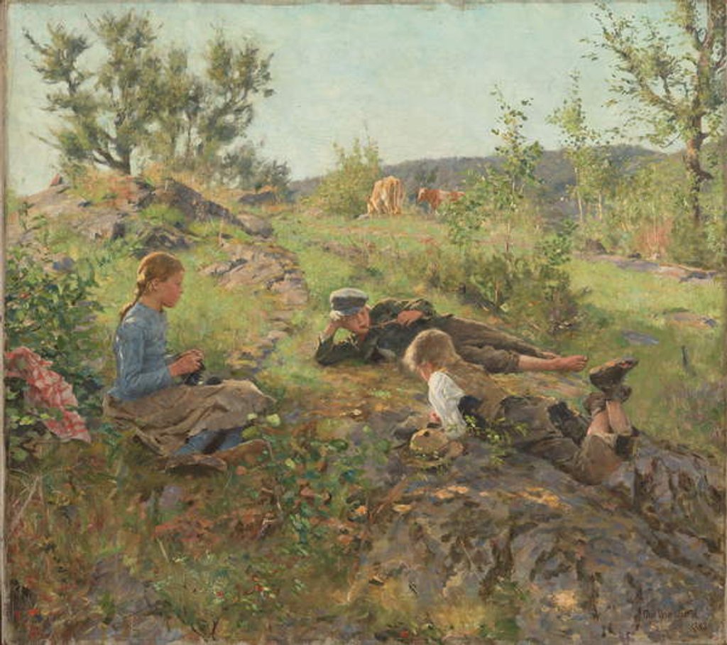 Detail of Herders at Tatoy, 1883 by Erik Theodor Werenskiold