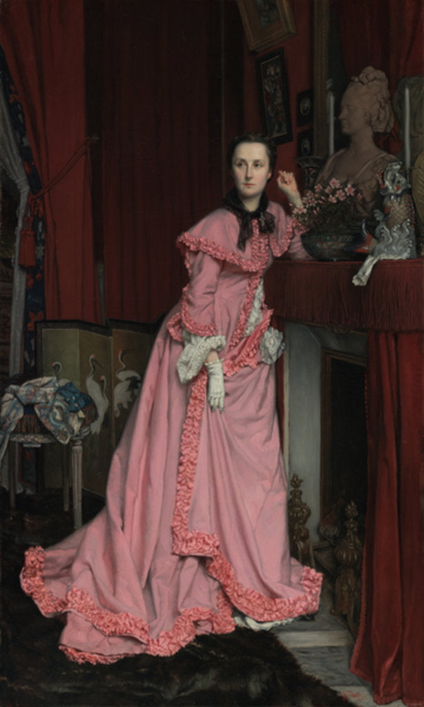 Detail of Portrait of the Marquise de Miramon, née, Thérèse Feuillant, 1866 by James Jacques Joseph Tissot