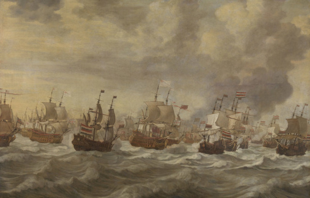 Detail of Episode from the Four Days' Naval Battle of June 1666 by Willem van de the Younger Velde