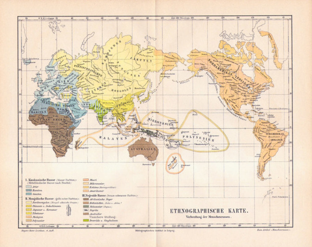 Detail of Ethnographic map of the world by German School